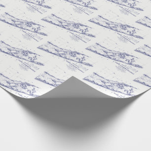 Papel De Regalo Long Island El Mapa Hamptons VC 2