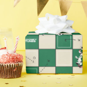 Papel De Regalo LOONEY TUNES™ Patrón de rejilla de fútbol