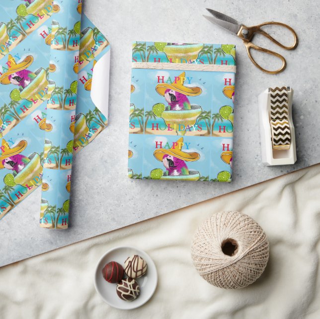 PAPEL DE REGALO LOROS  (Artesanía)