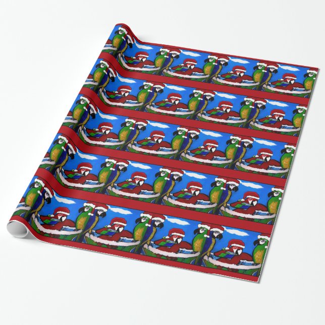 PAPEL DE REGALO LOROS DE FIESTA (Desenrollado)