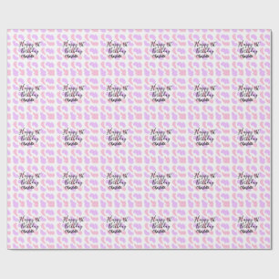 Papel De Regalo Los abstractos púrpura rosa forman un feliz primer