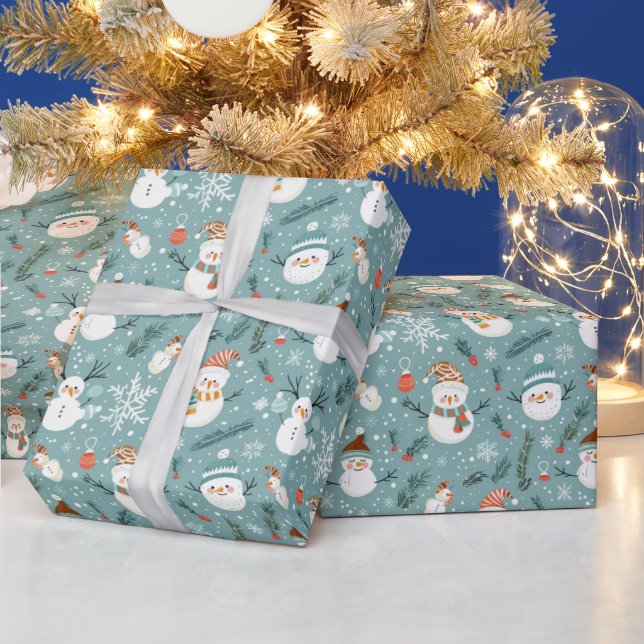 Papel De Regalo Los acaudalados hombres de nieve copan Navidades v (Vacaciones)