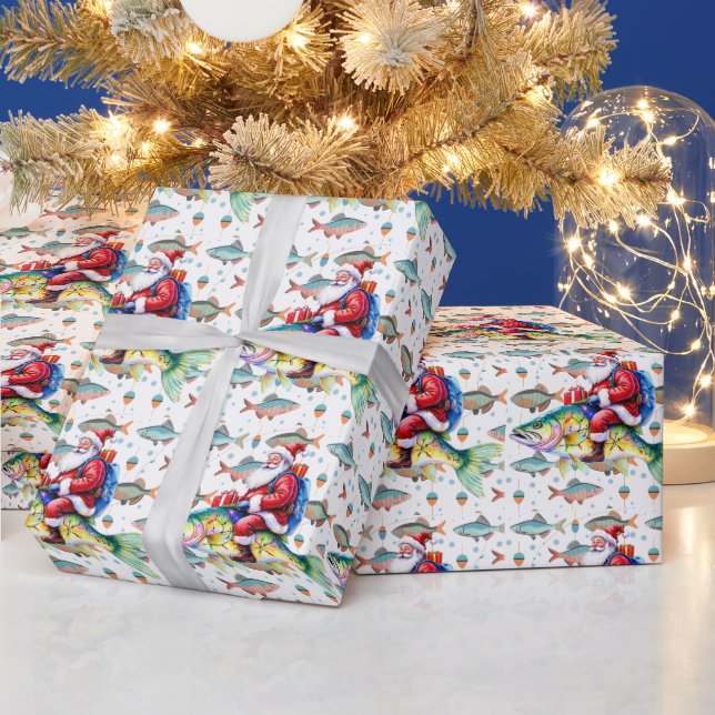 Papel De Regalo Los amantes de la pesca Navidades con peces de San (Vacaciones)