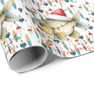 Papel De Regalo Los amantes de la pesca Navidades con peces de San