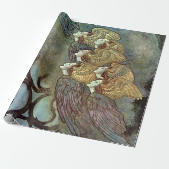 Papel De Regalo “Los ángeles” de Edmund Dulac (Desenrollado)