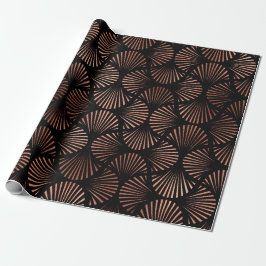 Papel De Regalo Los cascos de oro Rosa en negro