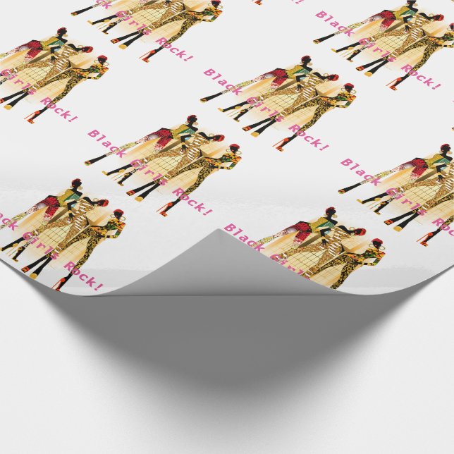 Papel De Regalo ¡Los Chicas negros rockean! (Esquina)