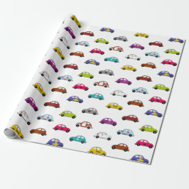 Papel De Regalo Los coches compactos divertidos al estilo retro