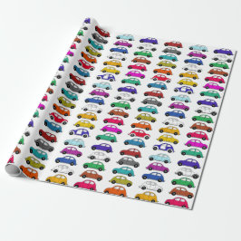 Papel De Regalo Los coches compactos divertidos al estilo retro