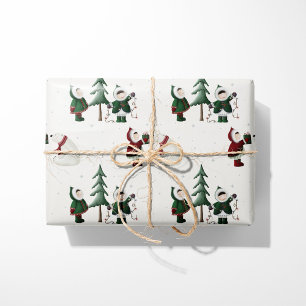 Papel De Regalo Los esquimales y los osos polares en crema