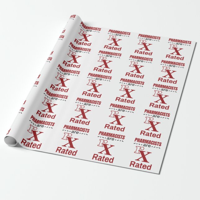 Papel De Regalo Los Famosos Farmacéuticos Están Calificados Por rX (Desenrollado)