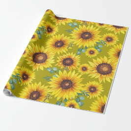 Papel De Regalo Los girasoles en el fondo amarillo