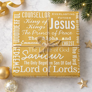 Papel De Regalo Los hermosos nombres de Jesús en oro 