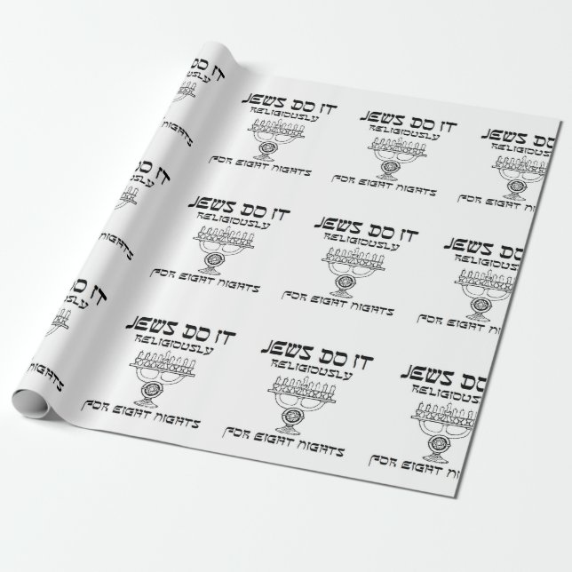 Papel De Regalo Los judíos Hanuakkah lo hacen ocho noches divertid (Desenrollado)