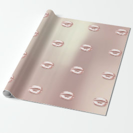 Papel De Regalo Los labios de beso Rosa Oro Rubor Dulce de novia 1