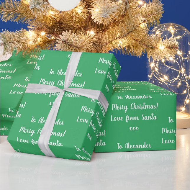 Papel De Regalo Los navidades aman desde el verde personalizado de (Vacaciones)