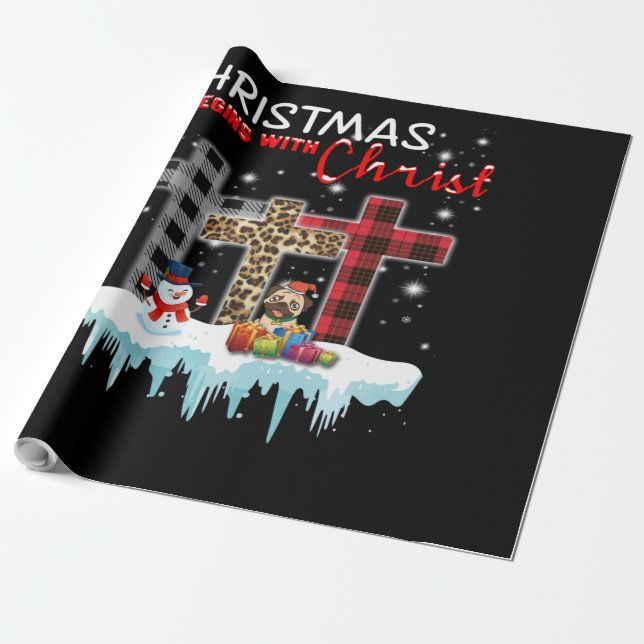 Papel De Regalo Los navidades comienzan con Cristo (Desenrollado)