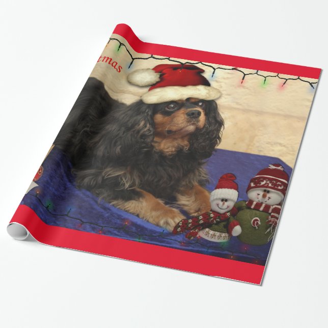 Papel De Regalo Los Navidades de Cavalier King Charles Spaniel env (Desenrollado)