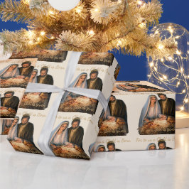 Papel De Regalo Los Navidades de la Natividad saludan