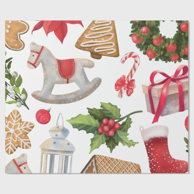 Papel De Regalo Los Navidades de Santa Claus bonitos dulces person (Superficie plana)