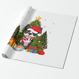 Papel De Regalo Los Navidades del perro de Boston terrier son la l