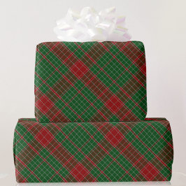 Papel De Regalo Los Navidades Green y Red Tartán Plaid dan Wrappin