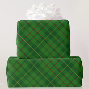 Papel De Regalo Los Navidades Green y Red Tartán Plaid dan Wrappin