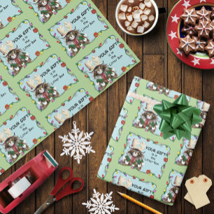 Papel De Regalo Los navidades le dan gracia al gato verde