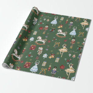 Papel De Regalo Los Navidades Nutcracker ballet Vintage acuarela