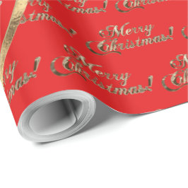 Papel De Regalo Los Navidades rojos del Relieve metalizado dorado 