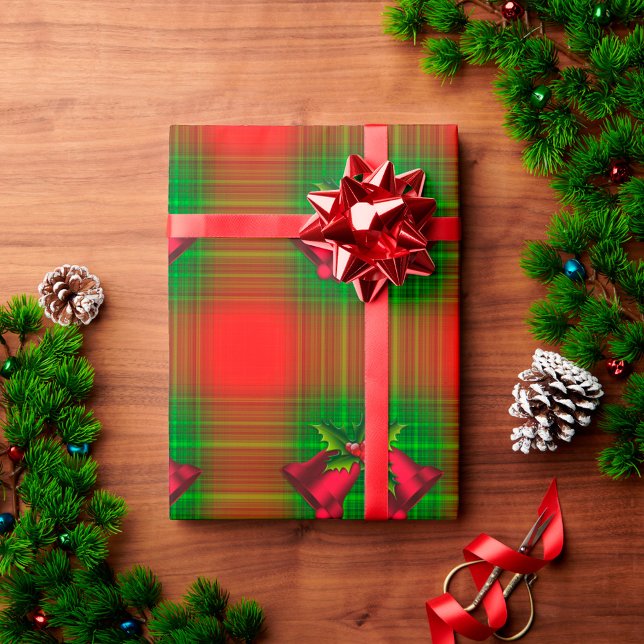Papel De Regalo Los Navidades rojos duelen sobre el tartán (Subido por el creador)
