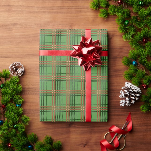 Papel De Regalo Los Navidades rojos y verdes (Regalo de vacaciones)