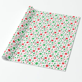 Papel De Regalo Los Navidades rojos y verdes con los puntos de pol