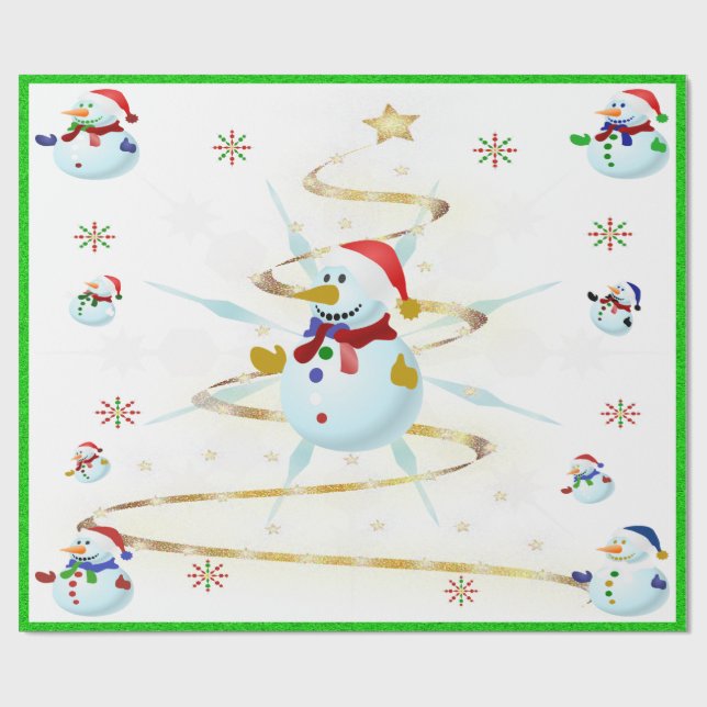 Papel De Regalo Los Navidades Snowman - (Superficie plana)