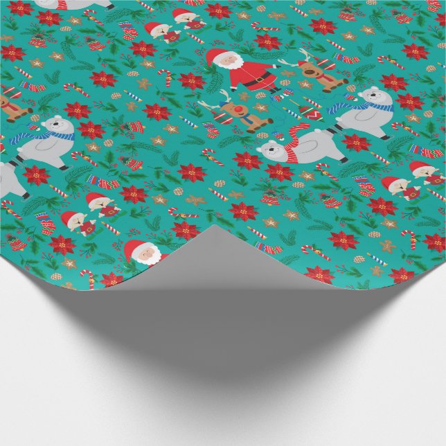 Papel De Regalo Los navidades tienen el color verde (Esquina)