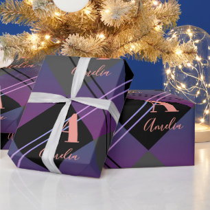 Papel De Regalo Los navidades tocan púrpura moderno