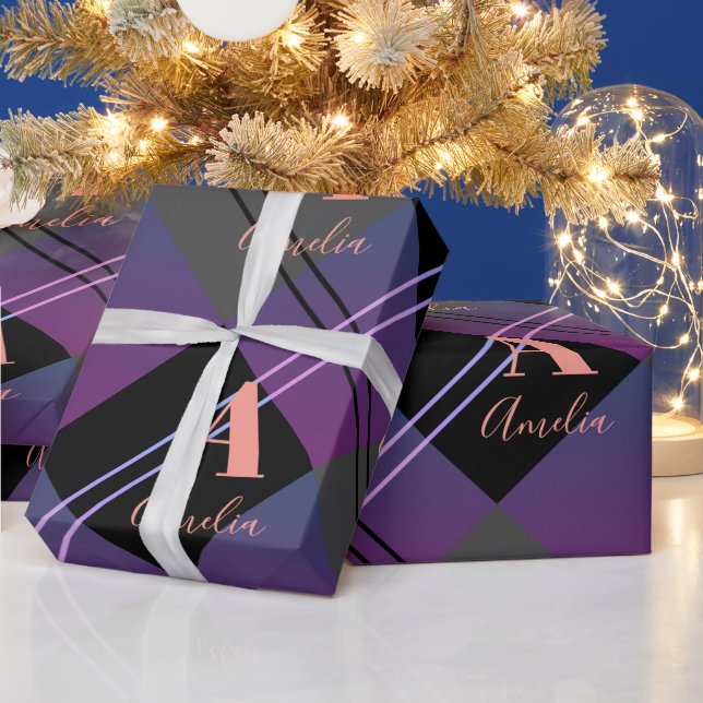 Papel De Regalo Los navidades tocan púrpura moderno (Vacaciones)