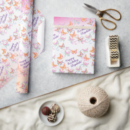 Papel De Regalo Los niños del partido de cumpleaños Butterfly son