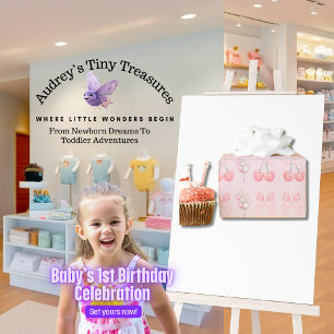 Papel De Regalo Los primeros cerdos rosados del pastel de cumpleañ