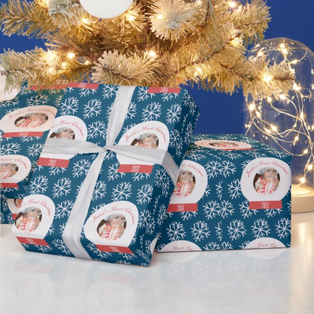 Papel De Regalo Los primeros copos de nieve de Navidad para el beb (Vacaciones)