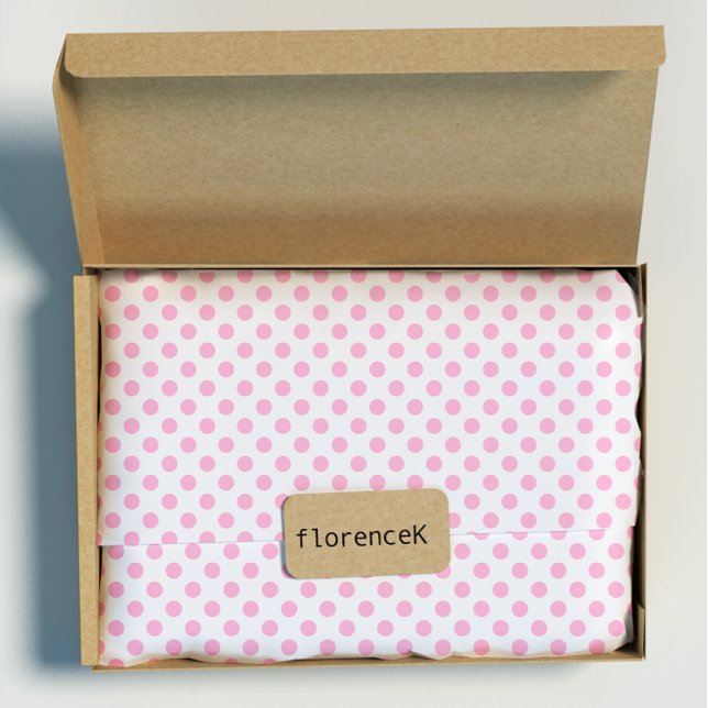 Papel De Regalo Los puntos de polka rosados Pastel blanco pequeño  (Polka Dots Pink Pastel White Small Delicate Wrapping Paper)