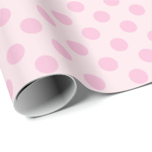 Papel De Regalo Los puntos de polka rosados Pastel Monochrom peque