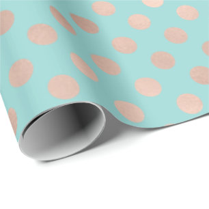 Papel De Regalo Los puntos de polka Subió la geometría azul de Rub