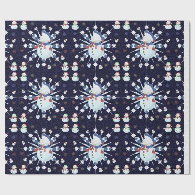 Papel De Regalo Los Purpurinas Navidades Snowman - (Superficie plana)