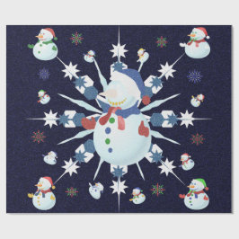 Papel De Regalo Los Purpurinas Navidades Snowman -