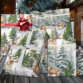 Papel De Regalo Los renos de Santa María descansan en el bosque
