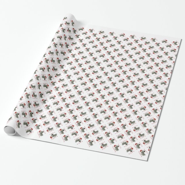 Papel De Regalo Los Santa Paws del Wolfhound Irlandés (Desenrollado)