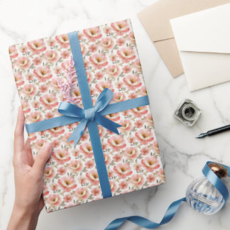 Papel De Regalo Los tonos de agua rosados en blanco