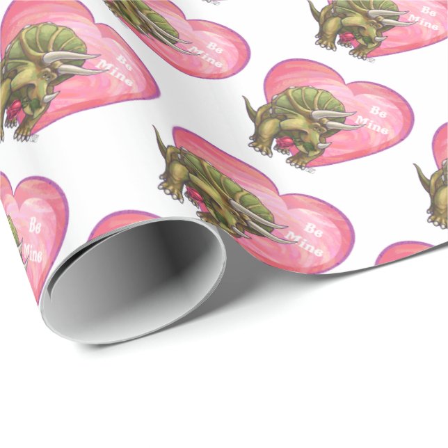 Papel De Regalo Los triceratops románticos son míos (Esquina del rollo)