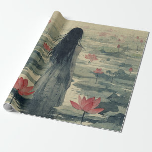 Papel De Regalo Loto Melancólico Niebla Acuarela (2)